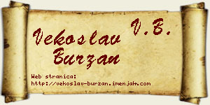 Vekoslav Burzan vizit kartica